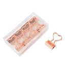 12PCS Heart Shape Binder Clips Skeleton alloy Paper Clips Foldback File Cli