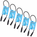 5 pack 2 ft foot feet long 3 pin Male to Female XLR shielded DMX data cable