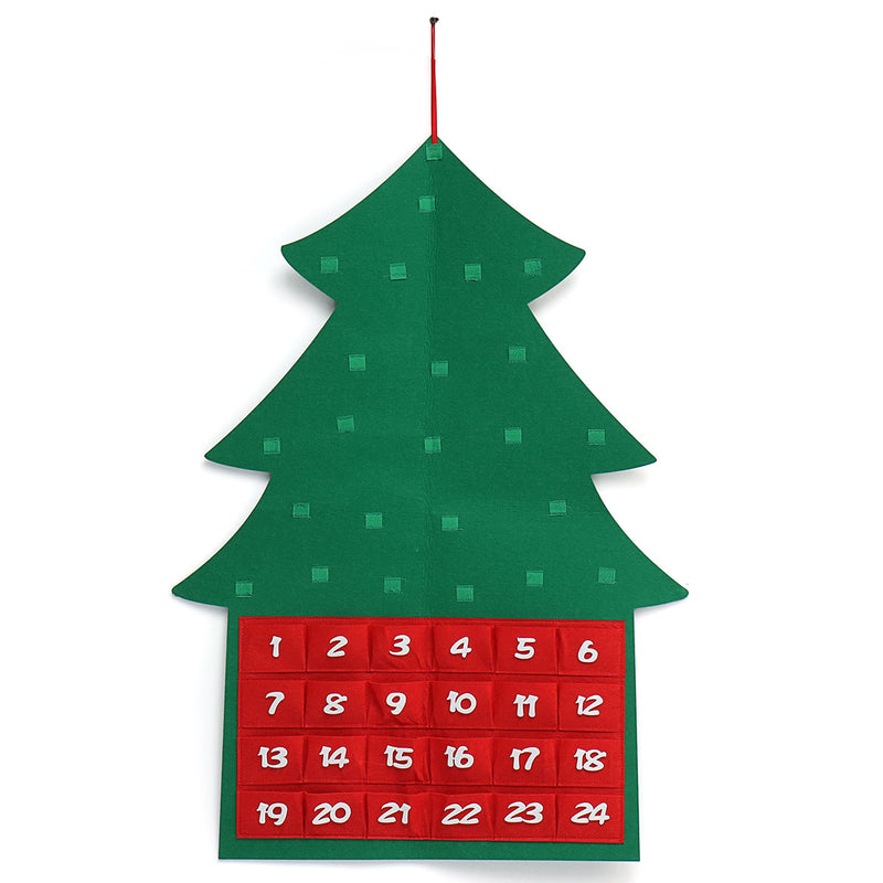 Christmas Tree Advent Calendar Felt Fabric Countdown Xmas Display Decor Ornament