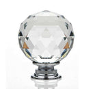 Crystal Door Knob 4pcs Transparent Glass Clear Cabinet Drawer Handle + scre B5Q3