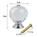 Crystal Door Knob 4pcs Transparent Glass Clear Cabinet Drawer Handle + scre B5Q3