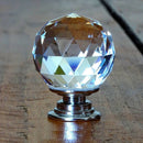 Crystal Door Knob 4pcs Transparent Glass Clear Cabinet Drawer Handle + scre B5Q3