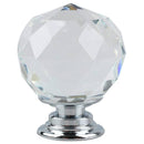 Crystal Door Knob 4pcs Transparent Glass Clear Cabinet Drawer Handle + scre B5Q3