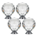 Crystal Door Knob 4pcs Transparent Glass Clear Cabinet Drawer Handle + scre B5Q3