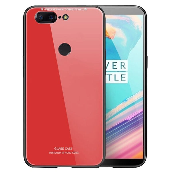 Bakeey Tempered Glass Mirror Back Cover Soft TPU Frame Protective Case for OnePlus 5T
