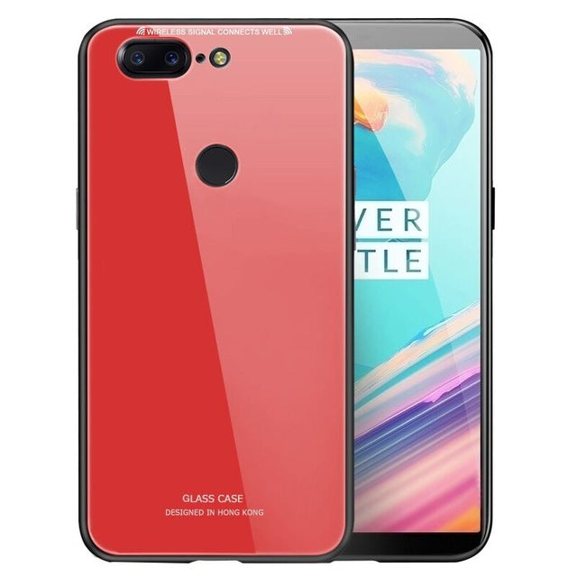 Bakeey Tempered Glass Mirror Back Cover Soft TPU Frame Protective Case for OnePlus 5T