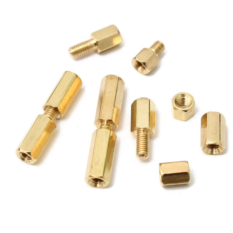 Suleve M3BH1 300Pcs M3 Male-Female Brass Hex Column Standoff Support Spacer Pillar For PCB Board