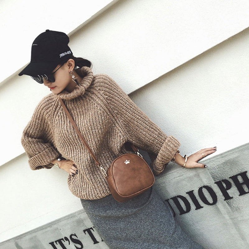 Fashion Women Messenger Bags PU Leather Shoulder Bag Mini Bag Crown Evening M5I2