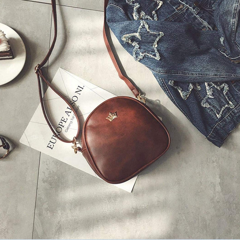 Fashion Women Messenger Bags PU Leather Shoulder Bag Mini Bag Crown Evening M5I2