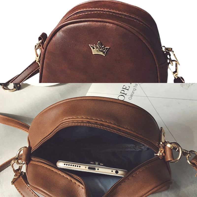 Fashion Women Messenger Bags PU Leather Shoulder Bag Mini Bag Crown Evening M5I2