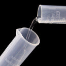 5 Pcs Clear Plastic Graduated Cylinder, 10, 25, 50, 100, 250ml, with 2 Plas