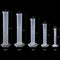 5 Pcs Clear Plastic Graduated Cylinder, 10, 25, 50, 100, 250ml, with 2 Plas