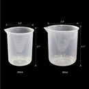 5 Pcs Clear Plastic Graduated Cylinder, 10, 25, 50, 100, 250ml, with 2 Plas