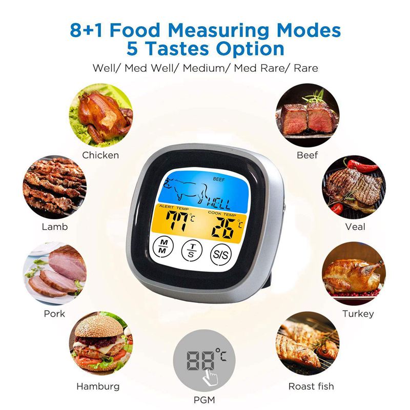 Instant Read Digital Meat Thermometer,Touchscreen Cooking Kitchen Thermomet R8N1