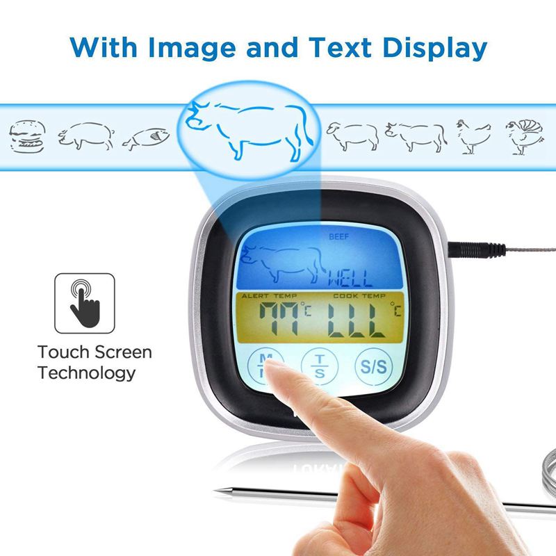 Instant Read Digital Meat Thermometer,Touchscreen Cooking Kitchen Thermomet R8N1