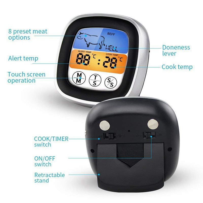 Instant Read Digital Meat Thermometer,Touchscreen Cooking Kitchen Thermomet R8N1