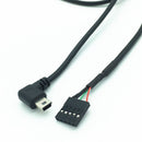 (2-Pack) 50CM 90 Degree Left Angle Mini USB Male to 5 Pin Motherboard Femal