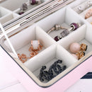 Multi-function Jewelry Storage Box Korean Style Fresh And Simple Girl Earrings Plate Jewelry Box Protable Leather Earrings Ring