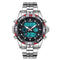 STRYVE S8011 Chronograph Alarm Calendar Stainless Steel Sport Dual Display Digital Watch