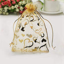 100Pcs 9x12cm Sheer Drawstring Heart Organza Jewelry Pouches Wedding Party