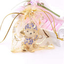 100Pcs 9x12cm Sheer Drawstring Heart Organza Jewelry Pouches Wedding Party
