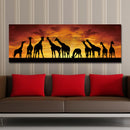 DYC 10672 Single Spray Oil Paintings Giraffe Sunrise Landscape For Home Decoration Paintings Wall Art
