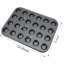 Mini Muffin Pan 24 Cup Nonstick Carbon Steel Cupcake Pan Baking Tray Black M4H9