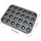 Mini Muffin Pan 24 Cup Nonstick Carbon Steel Cupcake Pan Baking Tray Black M4H9