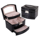 Automatic Leather Jewelry Box Three-layer Storage Box For Women Earring Rin R1G7