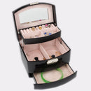 Automatic Leather Jewelry Box Three-layer Storage Box For Women Earring Rin