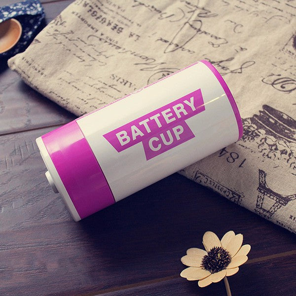 350ML Stainless Steel AA Battery Style Insulation Cup Creative Battery Coffee Vacuum Cup Thermos