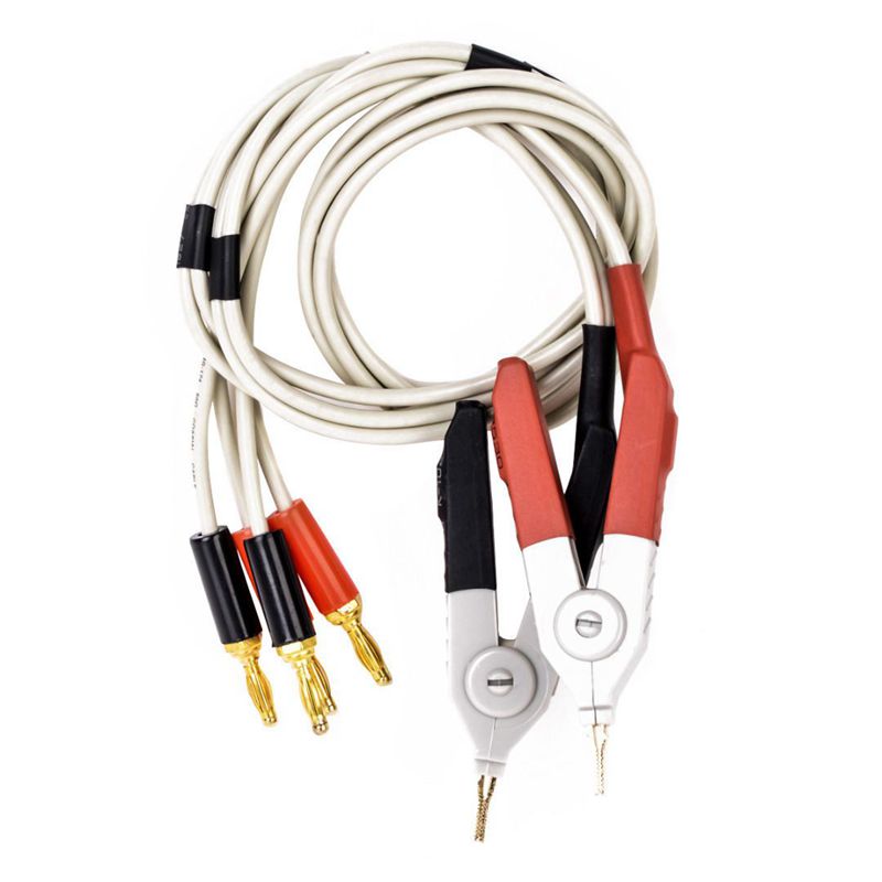 1 pair insulated banana plug clips cable Low Resistance LCR Clip Probe LeadsV3L6