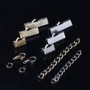 Ribbon Bracelet Kit Bookmark Pinch Crimp Ends Lobster Clasps with Jump Ring Z6R4