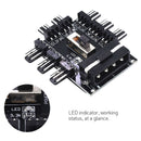 PC 1 to 8 4Pin Molex Cooler Cooling Fan Hub Splitter Cable PWM 3Pin Power S