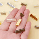 680 PCS 6 Size 4 Color Ribbon Ends Bracelet Bookmark Pinch Crimp Clamp End
