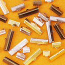 680 PCS 6 Size 4 Color Ribbon Ends Bracelet Bookmark Pinch Crimp Clamp End