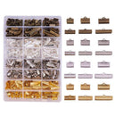 680 PCS 6 Size 4 Color Ribbon Ends Bracelet Bookmark Pinch Crimp Clamp End