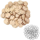 100 Pieces Round Wooden Discs with Holes Birthday Board Tags and 100 Pieces G1H9
