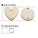 200 Pieces in Total, Wooden Circles Wooden Heart Tags with Holes and 12 mm