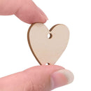 200 Pieces in Total, Wooden Circles Wooden Heart Tags with Holes and 12 mm