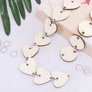 200 Pieces in Total, Wooden Circles Wooden Heart Tags with Holes and 12 mm