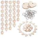 200 Pieces in Total, Wooden Circles Wooden Heart Tags with Holes and 12 mm