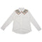 Women's Plus SIze Print Long Sleeve Lapel Deep V Neck Shirts Ladies Cardiga Q1D6