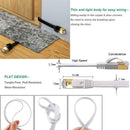 Cat-7 Ethernet Cable 50 ft White Flat with Cable Clips, Shielded RJ45 Conne