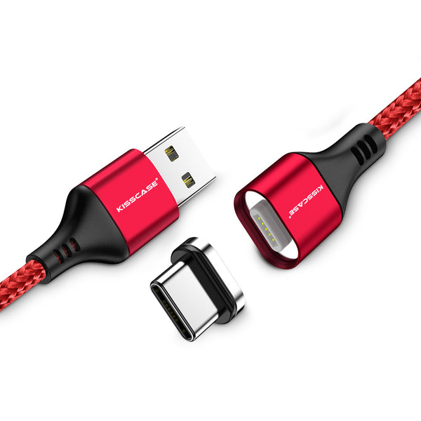 Kisscase 2.4A 3A Magnetic Type-C Charging Data Cable 1M for Samsung Xiaomi Huawei