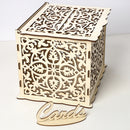 DIY Wedding Gift Card Box Wooden Money Storage with Lock Decor Supplies