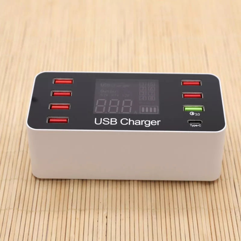 40W QC Smart Desktop Fast Charging Station Charger 7 USB Port Charger US/AU/UK/EU Plug