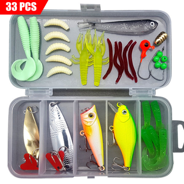 ZANLURE 33-142 Pcs Fishing Lure Tackles Kit Lures Baits Set Fishing Hooks