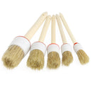5Pcs/set Soft Car SUV Detailing Wheel Wood Handle Brushes for Cleaning Dash