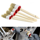 5Pcs/set Soft Car SUV Detailing Wheel Wood Handle Brushes for Cleaning Dash